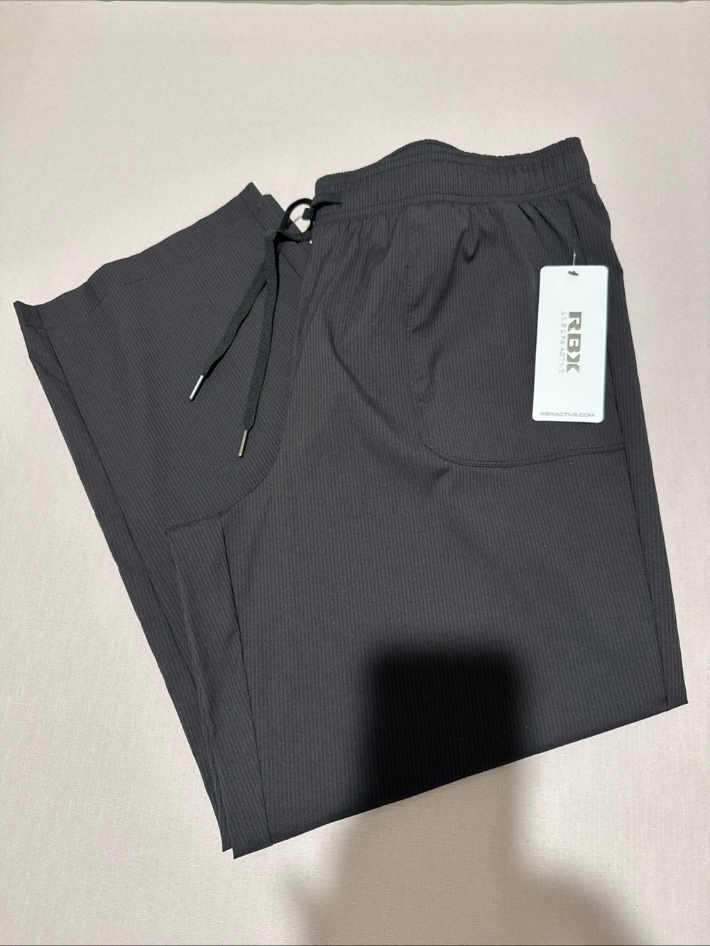 RBX Live Life Active Pull on Pants Black Active Wear Women Sz L Wide Leg Pockets